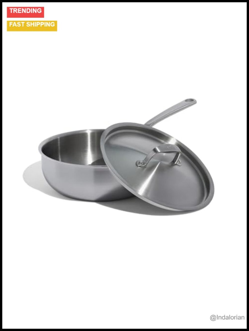 5 Ply Stainless Steel Saucier Pan 3 Quart Professional Cookware